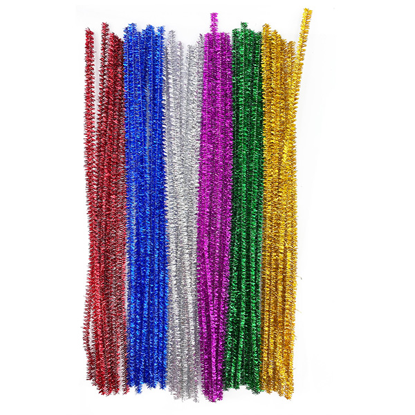 48 Pcs 15mm x 12L Mix Glitter Thick Pipe Cleaners
