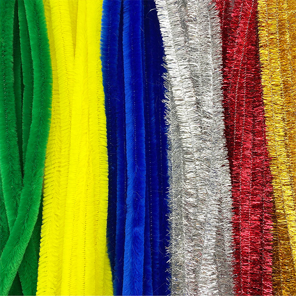 48 Pcs 15mm x 12L Mix Glitter Thick Pipe Cleaners