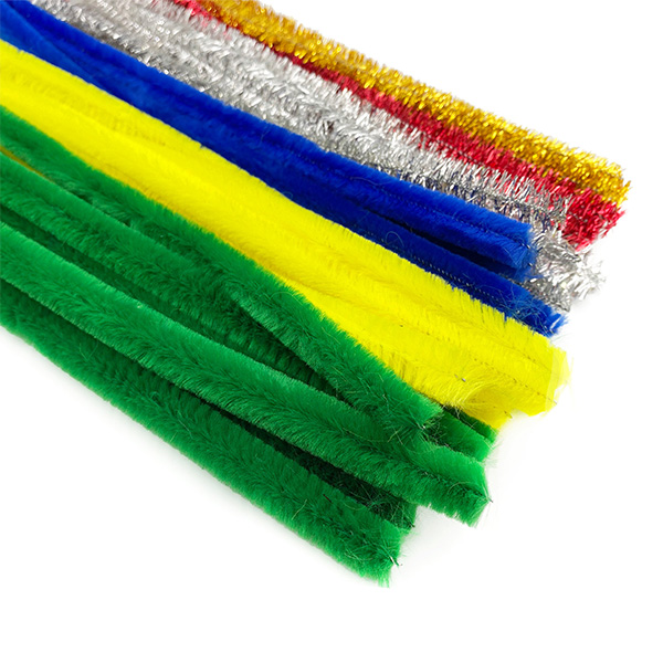 48 Pcs 15mm x 12L Mix Glitter Thick Pipe Cleaners