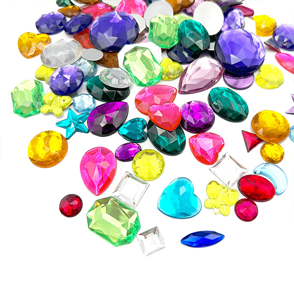 Gemstones for Kids Arts and Crafts, Loose Gemstones Craft Supplies Gems  Coloured Jewellery 100g 