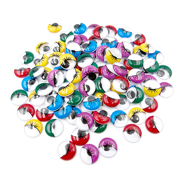 100pcs Coloured Wiggly Eyes With Lashes For Crafts