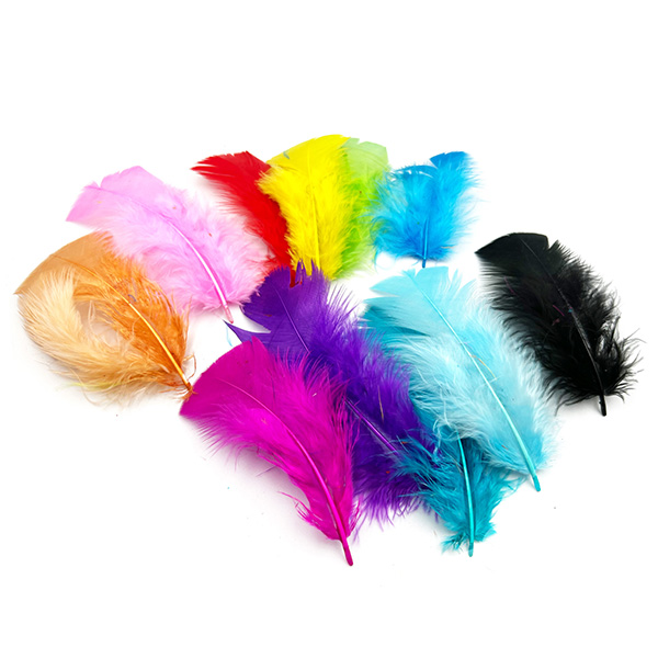 120pcs 6cm Coloured Turkey Craft Feathers