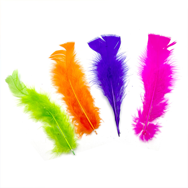 Feathers, L: 20 cm, Assorted Colours, 36 pc
