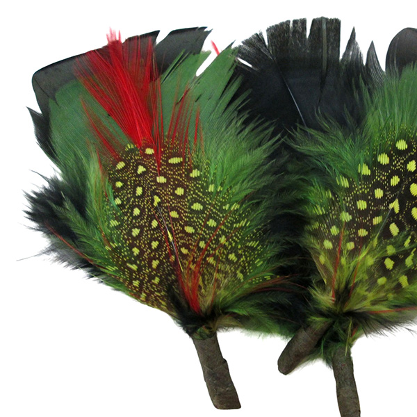 3pcs 7cm Green Craft Feathers Set