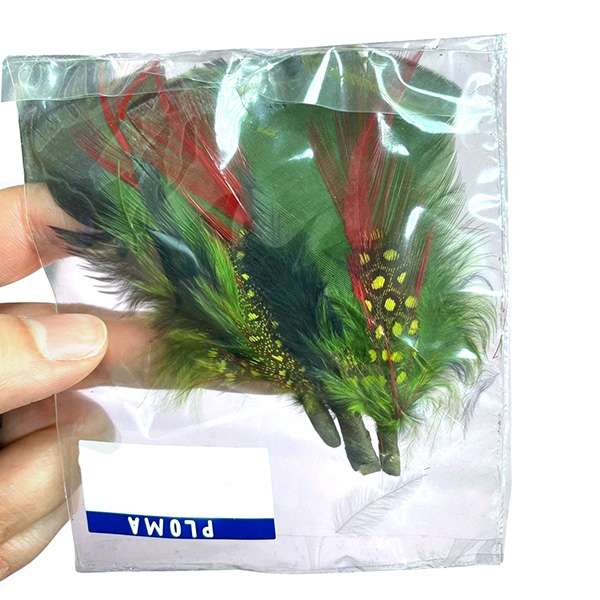 3pcs 7cm Green Craft Feathers Set