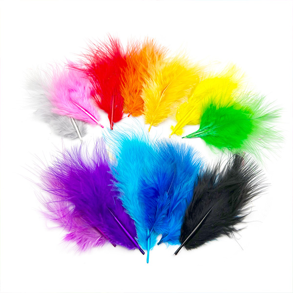 56pcs 4cm Colorful Turkey Craft Feathers