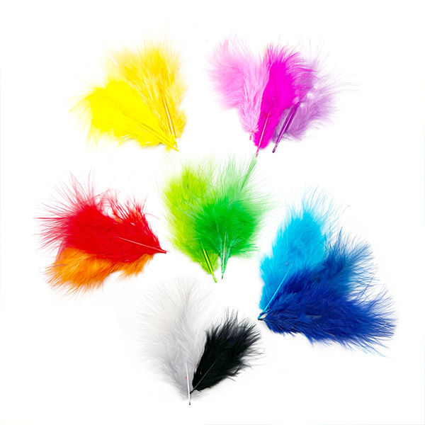 120pcs 6cm Coloured Turkey Craft Feathers