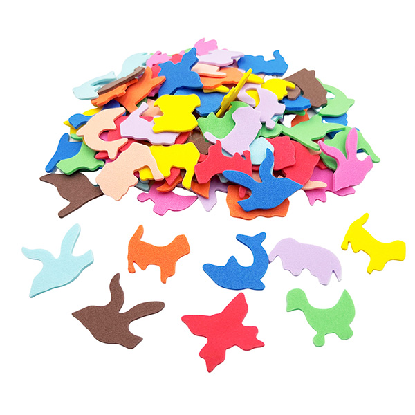 100 Pcs Assorted Foam Animal Shapes