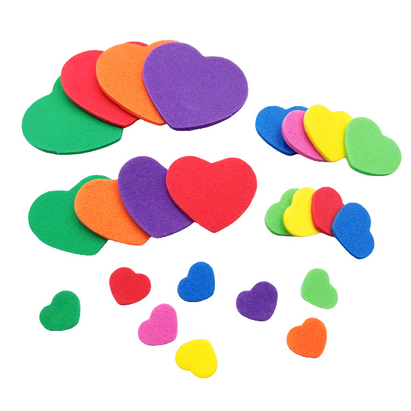 48 Pcs Assorted Heart Shape Foam