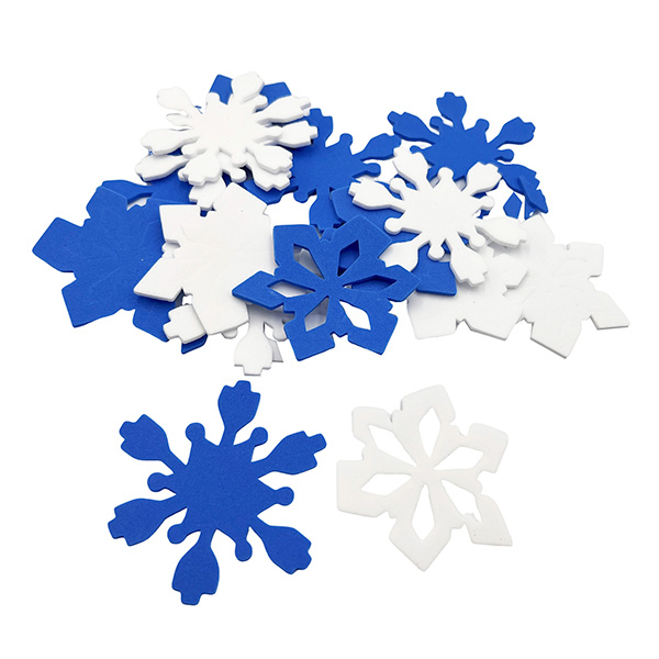 16 Pcs Snowflake Foam Cutouts Assorted