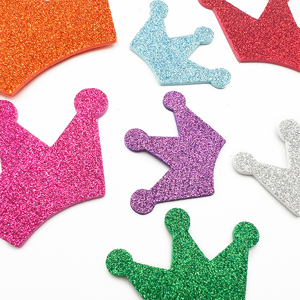 7 Pcs Glitter Crown Foam Shapes Assorted