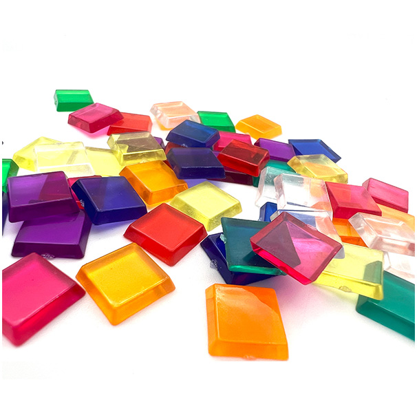 200g 1cm Transparent Colorful Square Pieces for Crafts