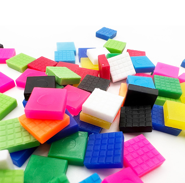 200g 1cm Plastic Colorful Square Mosaic tiles with Ditch