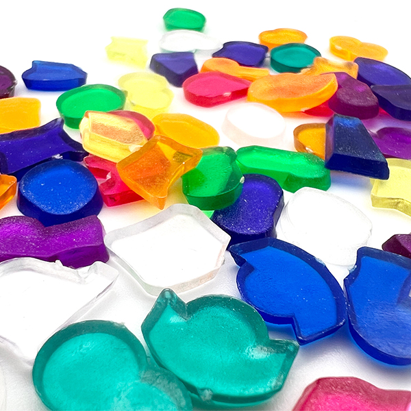 200G Irrgular Clear Mix Color Plastic Mosaic Tiles Set