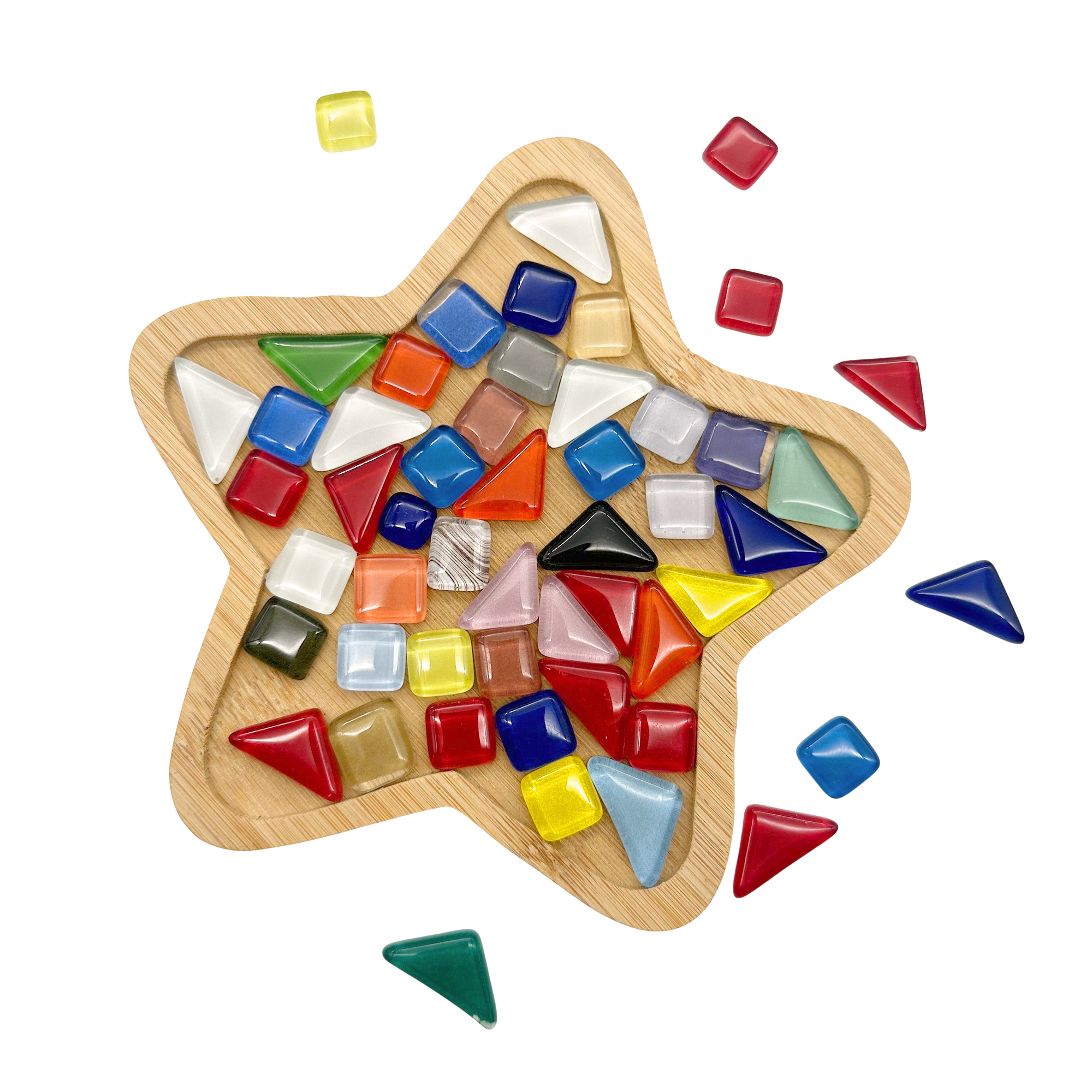 15cm Bamboo Star Mosaic Tray