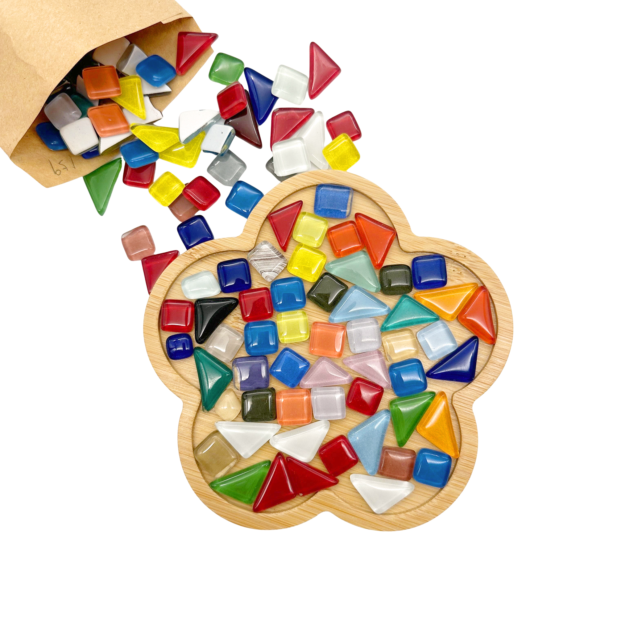 14cm Bamboo Flower Mosaic Tray