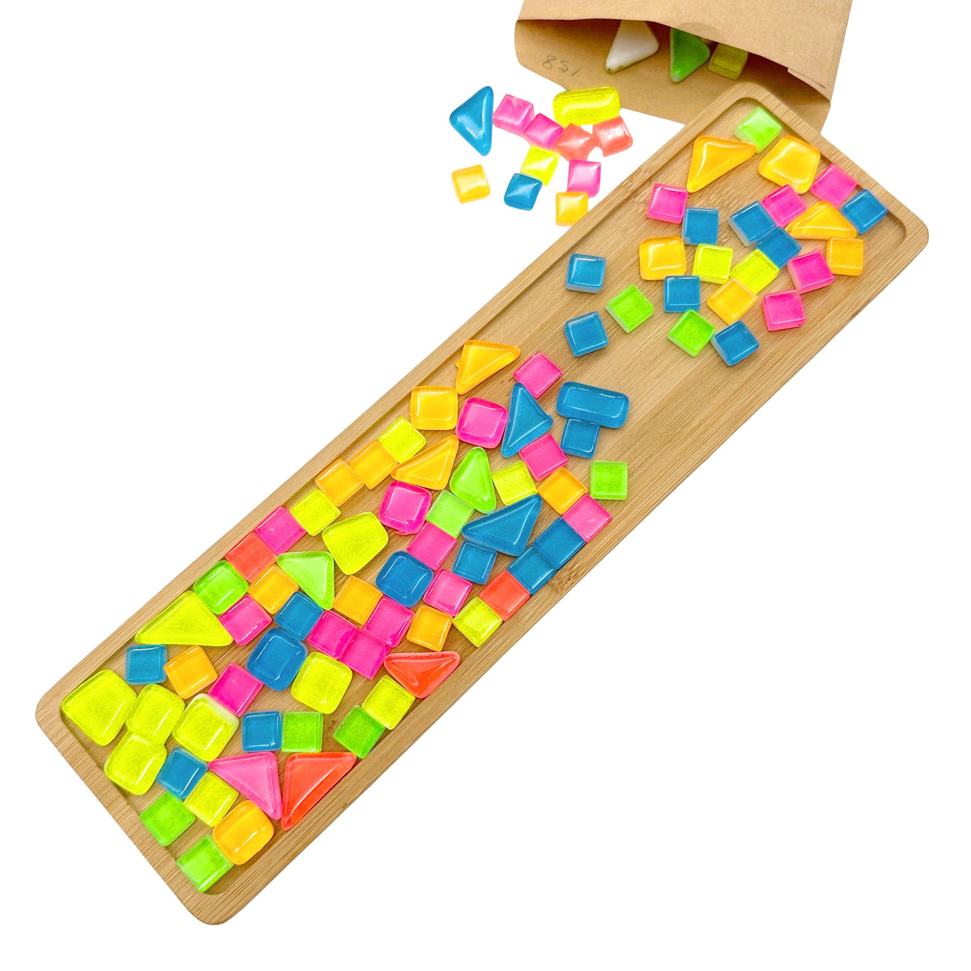 26.5cm Bamboo Rectangle Mosaic Tray