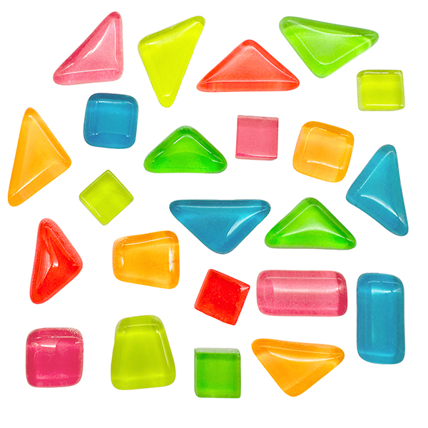 Glow-in-the-Dark Glass Mosaic Mix – 9-24mm Fluorescent Bulk for Resin & Decor | PLOMA