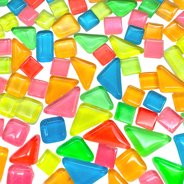 Glow-in-the-Dark Glass Mosaic Mix – 9-24mm Fluorescent Bulk for Resin & Decor | PLOMA
