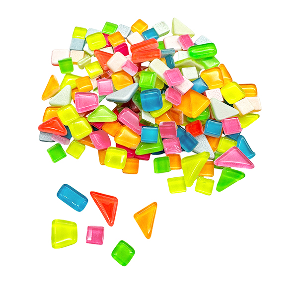 Glow-in-the-Dark Glass Mosaic Mix – 9-24mm Fluorescent Bulk for Resin & Decor | PLOMA
