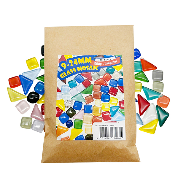 Irregular Colored Glass Mosaic Mix – 9-24mm Bulk Craft Supply for DIY Kits | PLOMA
