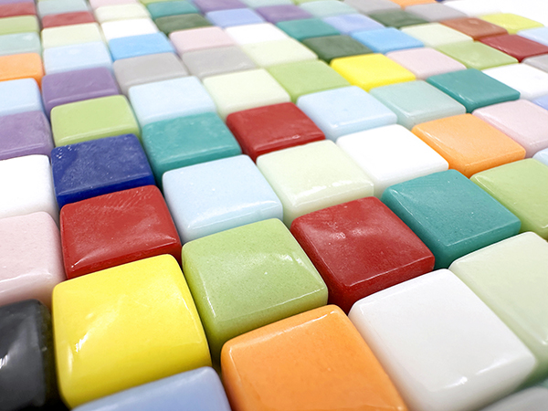 Matte Square Ceramic Mosaic Tiles – 10x10mm Mixed 16 Colors for DIY Craft Kits | PLOMA