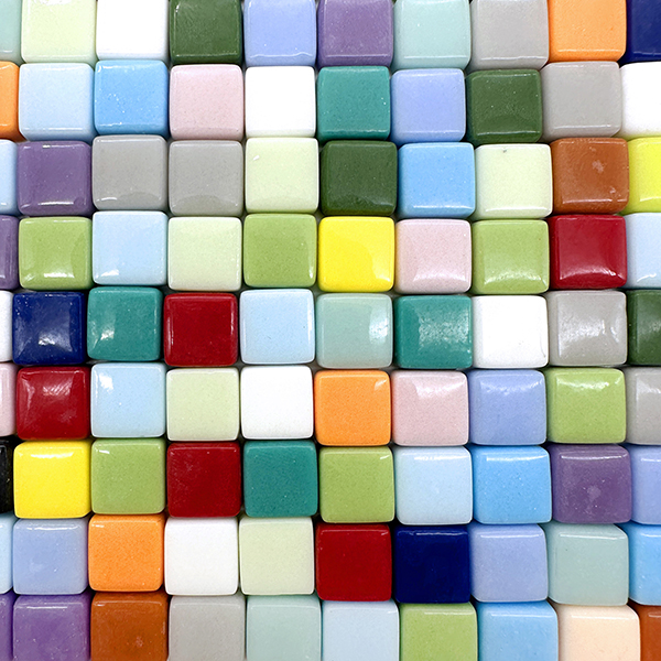 Matte Square Ceramic Mosaic Tiles – 10x10mm Mixed 16 Colors for DIY Craft Kits | PLOMA