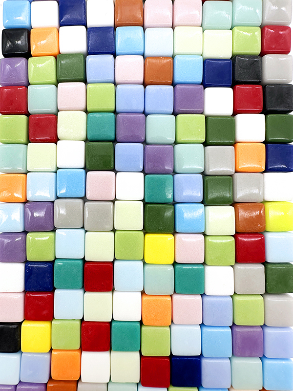 Matte Square Ceramic Mosaic Tiles – 10x10mm Mixed 16 Colors for DIY Craft Kits | PLOMA
