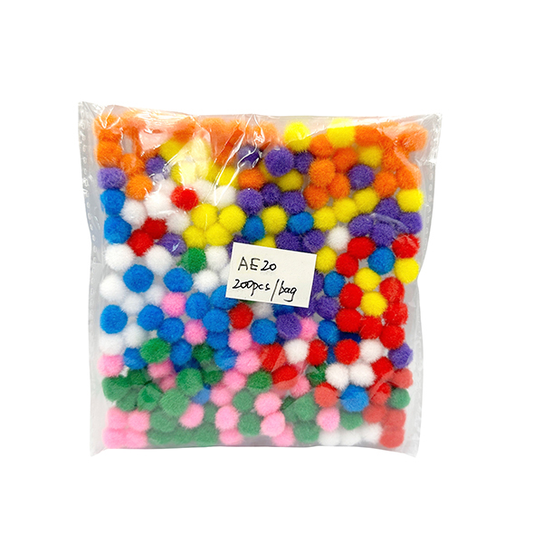 200 Pcs PP 10mm Multi Color Pom Pom Set