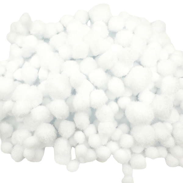 500 Pcs White PP Assorted Size Pom Pom Set