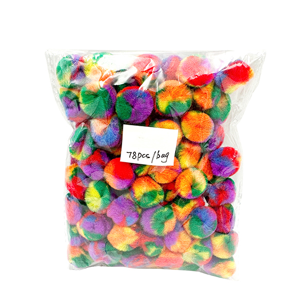 78 Pcs 20mm Acrylic Rainbow Crafts pom pom Set
