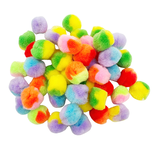 50 Pcs 20mm Acrylic Rainbow Crafts pom pom Set