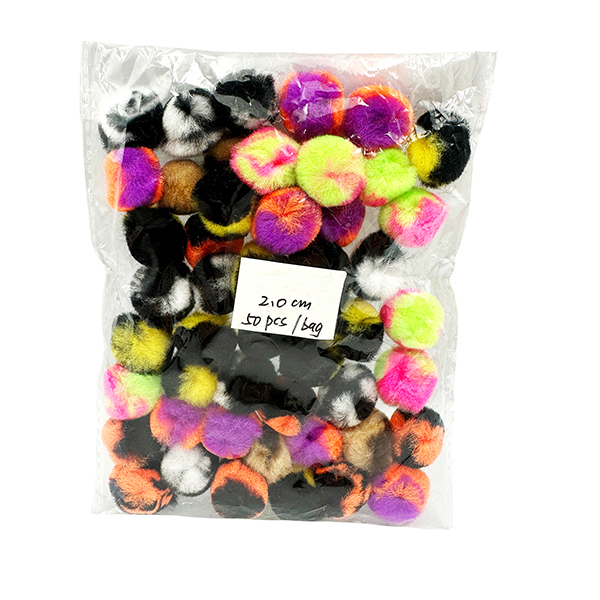 50 Pcs 20mm Acrylic Rainbow Crafts pom pom Set