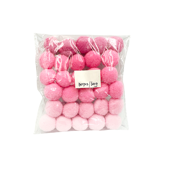 30 Pcs 20mm Gradient Pink Felt Pom poms Set