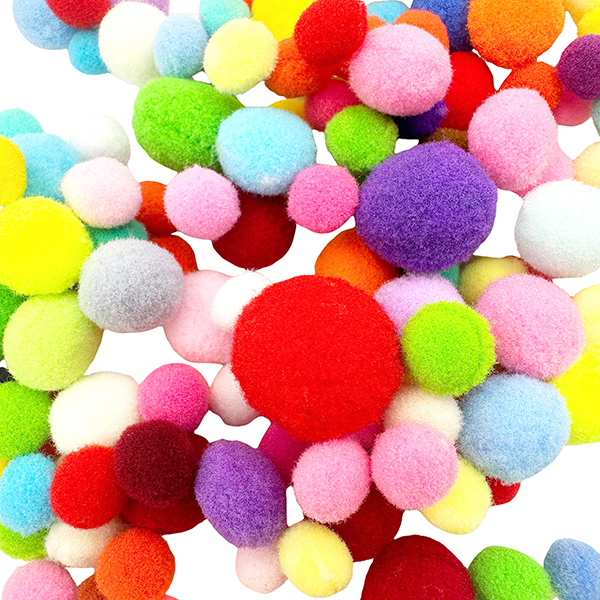 14g Mix Size & Colors Felt Pom Poms Set