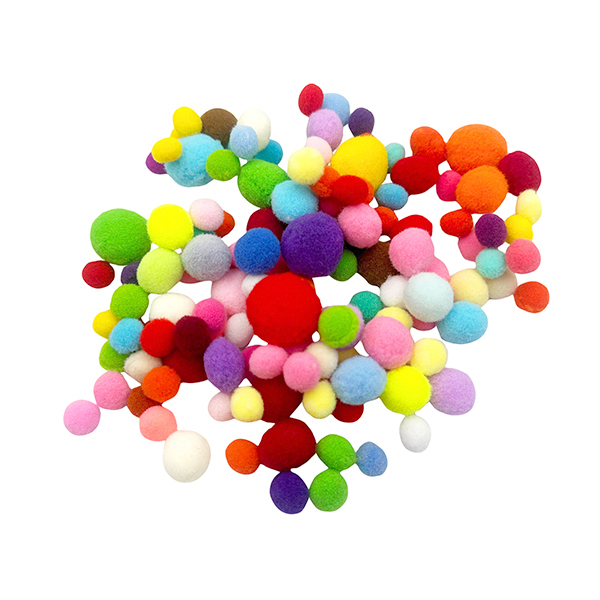 14g Mix Size & Colors Felt Pom Poms Set