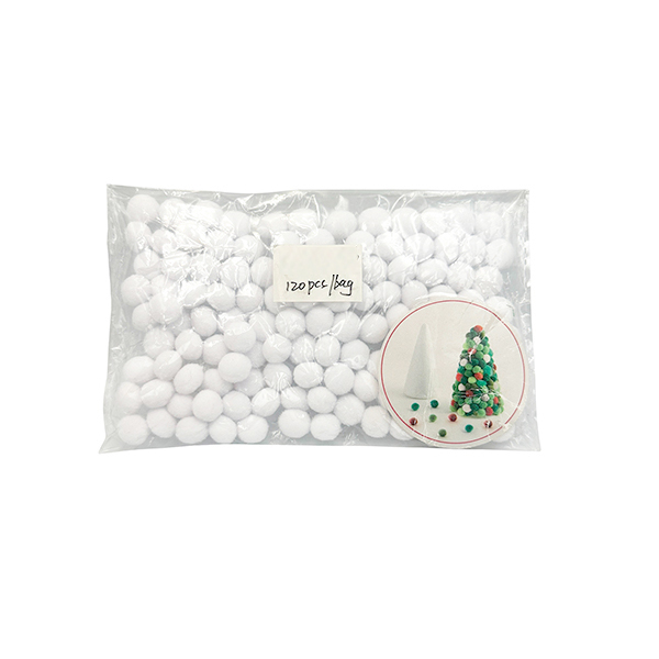 120 Pcs 10mm White Felt Pom poms Set