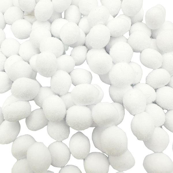 120 Pcs 10mm White Felt Pom poms Set