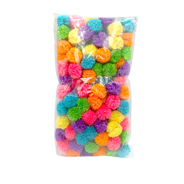 100 Pcs 25mm Mixed Color Thick Yarn Pom Pom Balls Set