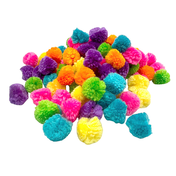 100 Pcs 25mm Mixed Color Thick Yarn Pom Pom Balls Set