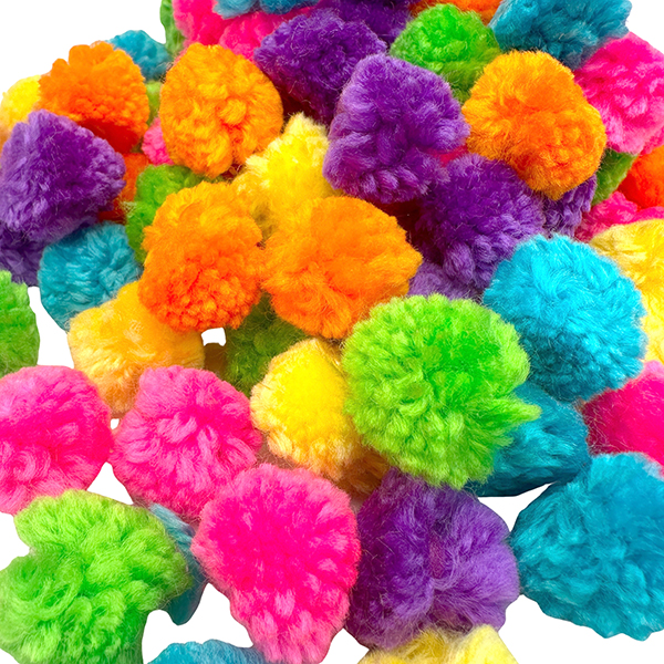 100 Pcs 25mm Mixed Color Thick Yarn Pom Pom Balls Set