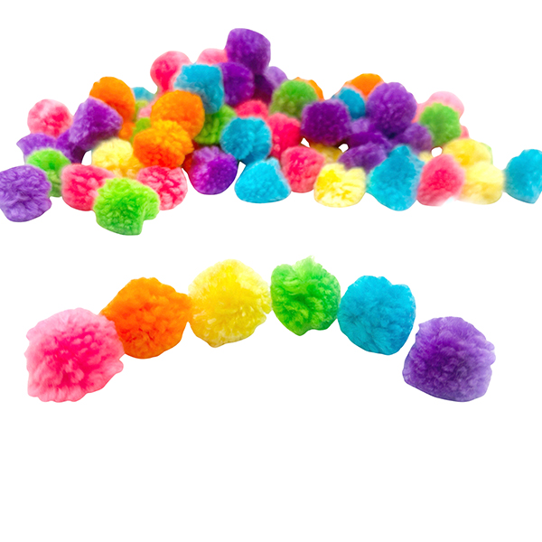 100 Pcs 25mm Mixed Color Thick Yarn Pom Pom Balls Set