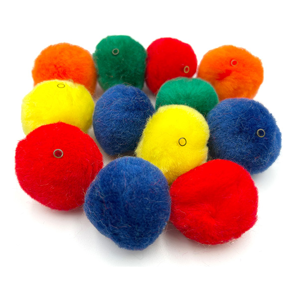 12pcs 40mm Colorful Tube Assorted Pom Poms