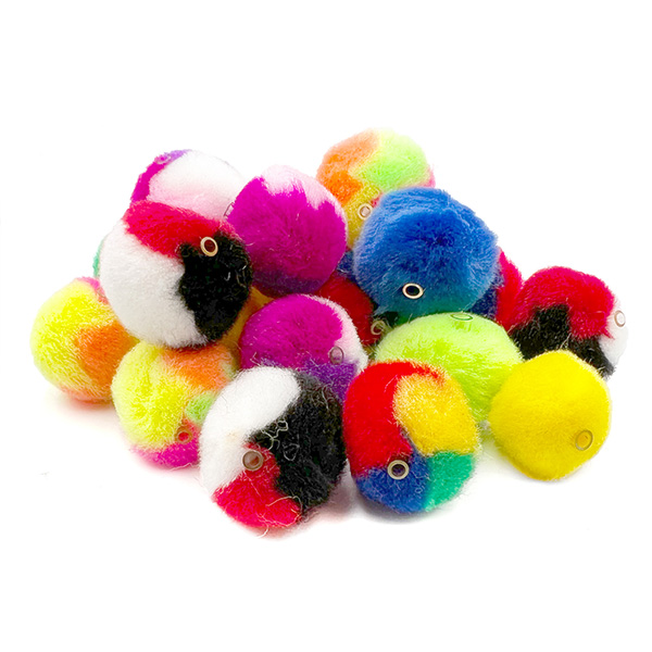 25pcs 25mm Rainbow Tube Assorted Pom Poms