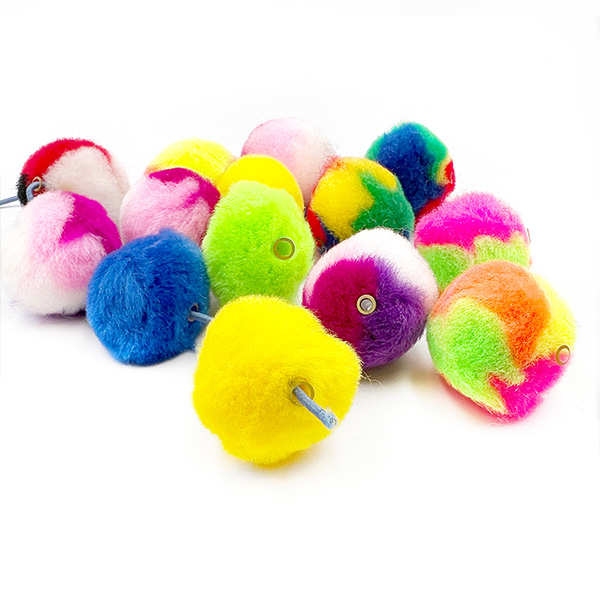25pcs 25mm Rainbow Tube Assorted Pom Poms