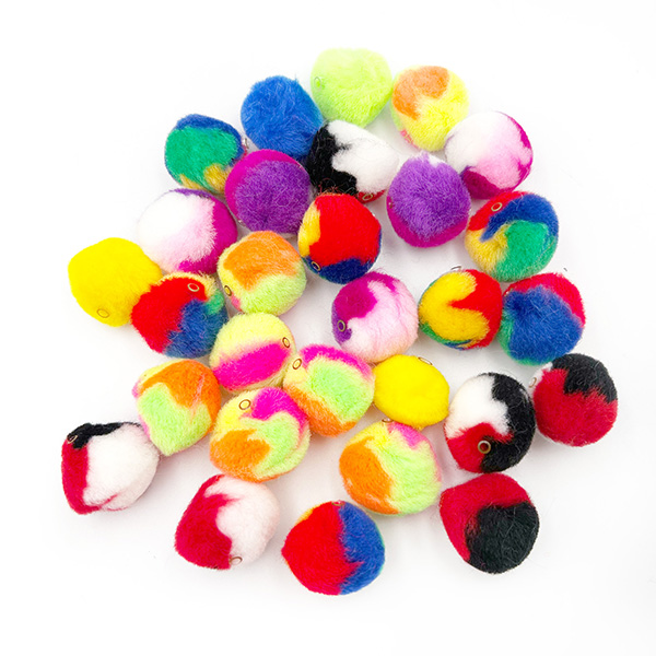 25pcs 25mm Rainbow Tube Assorted Pom Poms