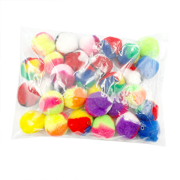 25pcs 25mm Rainbow Tube Assorted Pom Poms