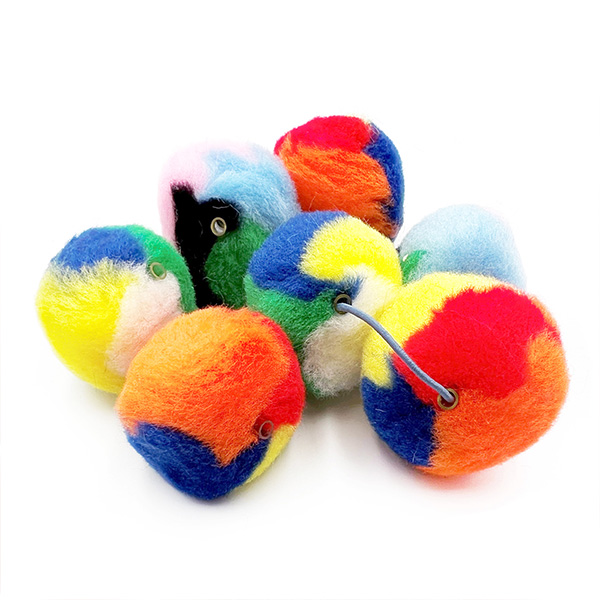 12pcs 40mm Rainbow Tube Assorted Pom Poms