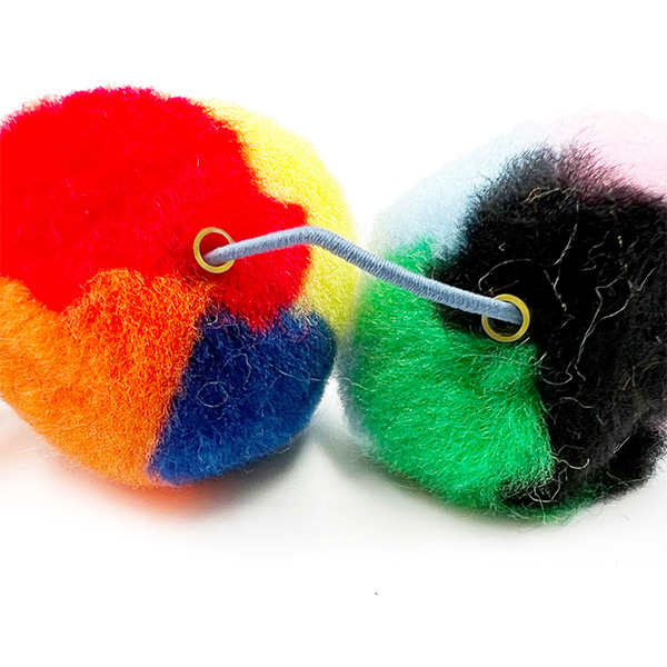 12pcs 40mm Rainbow Tube Assorted Pom Poms