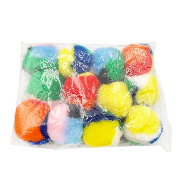 12pcs 40mm Rainbow Tube Assorted Pom Poms